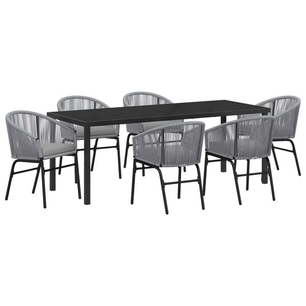 vidaXL Conjunto de Comedor de Jard&iacute;n 7 pcs Antracita