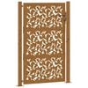 vidaXL Puerta de jard&iacute;n 100x125 cm de acero corten con dise&ntilde;o de hojas