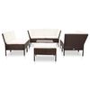 vidaXL Set muebles de jard&iacute;n 8 piezas y cojines rat&aacute;n sint&eacute;tico marr&oacute;n