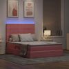 vidaXL Cama con almacenamiento y LED Rosa 140 x 200 cm Terciopelo