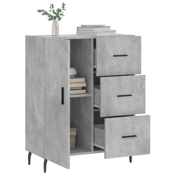 vidaXL Aparador de madera de ingenier&iacute;a gris hormig&oacute;n 69,5x34x90 cm