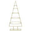 vidaXL &Aacute;rbol de Navidad de metal con soporte Dorado 90 cm