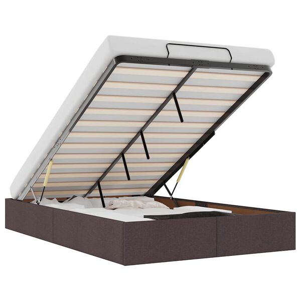 vidaXL Estructura de cama otomana sin colch&oacute;n marr&oacute;n oscuro 120x190cm