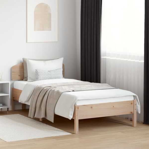 vidaXL Estructura de cama sin colch&oacute;n madera maciza de pino 100x200 cm