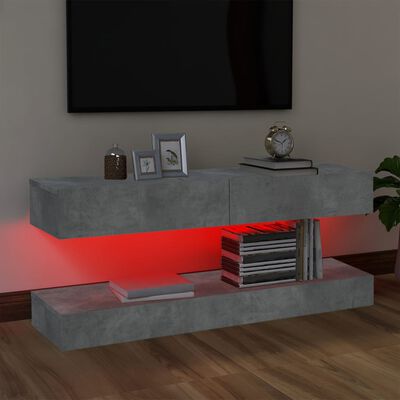 vidaXL Muebles de con luces LED 2 gris hormigón 60x35 cm vidaXL.es