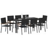 vidaXL Conjunto de Comedor de Jard&iacute;n 9 pcs Negro rat&aacute;n sint&eacute;tico