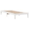 vidaXL Cama con estantería sin colchón madera maciza blanca 75x190 cm