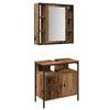 vidaXL Juego de muebles de ba&ntilde;o 2 pcs Marr&oacute;n Madera contrachapada