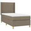 vidaXL Cama box spring con colch&oacute;n tela gris taupe 100x200 cm