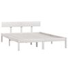 vidaXL Estructura de cama sin colch&oacute;n madera maciza blanco 160x200 cm