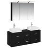vidaXL Juego de muebles de ba&ntilde;o 4 uds. Roble Negro