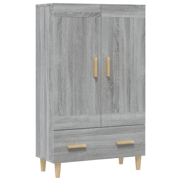 vidaXL Aparador alto de madera contrachapada gris Sonoma 70x31x115 cm
