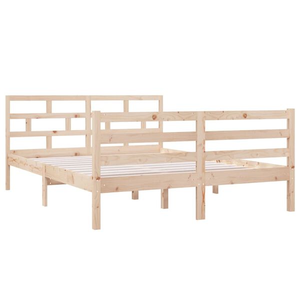 vidaXL Estructura de cama de madera maciza de pino 140x190 cm