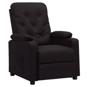 vidaXL Sill&oacute;n reclinable de cuero sint&eacute;tico negro
