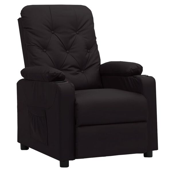 vidaXL Sill&oacute;n reclinable de cuero sint&eacute;tico negro