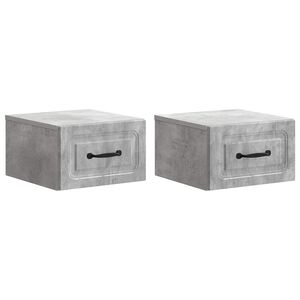 vidaXL Mesita de Noche de Pared 2 pcs Gris Hormig&oacute;n 34,5 x 33 x 20 cm