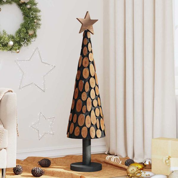 vidaXL Árbol de Navidad Marrón 120 cm Madera de teca maciza