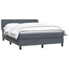 vidaXL Cama box spring con colch&oacute;n terciopelo gris oscuro 140x220 cm