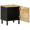 vidaXL Mesita de noche madera maciza mango rugosa negro 40x33,5x46 cm