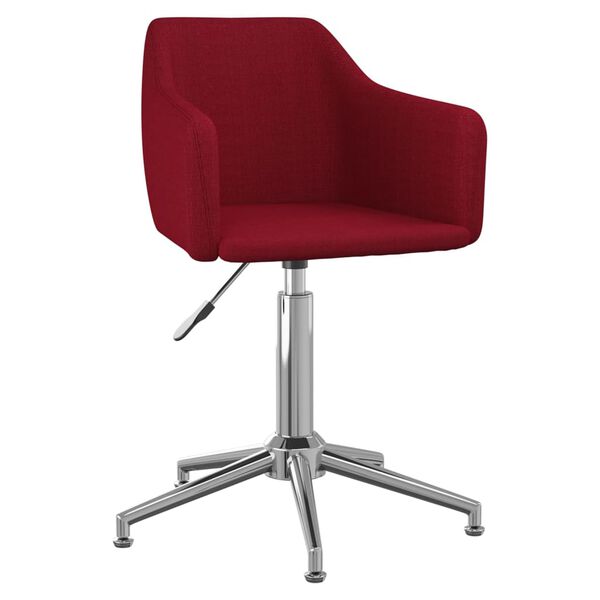 vidaXL Sillas de comedor giratorias 2 unidades tela rojo tinto