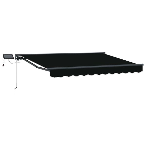 vidaXL Armaz&oacute;n de toldo manual con LEDs Negro 3 x 2,5 m