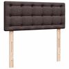 vidaXL Cama box spring con colch&oacute;n tela marr&oacute;n oscuro 120x190 cm