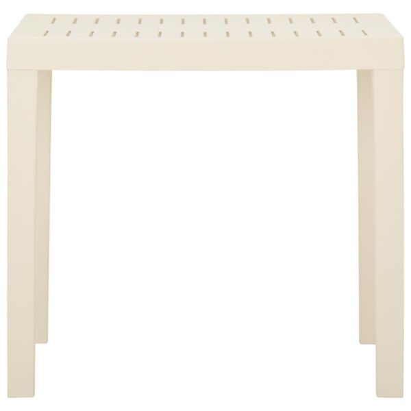 vidaXL Mesa de jard&iacute;n de pl&aacute;stico blanca 79x65x72 cm