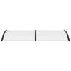 vidaXL Marquesina para puerta PC negro y transparente 240x75 cm