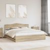 vidaXL Estructura de cama Roble Sonoma 180 x 200 cm Madera Ingenieril