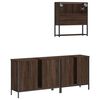 vidaXL Set de muebles baño 3 pzas madera contrachapada roble marrón