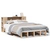 vidaXL Cama con estanter&iacute;a sin colch&oacute;n madera maciza 135x190cm