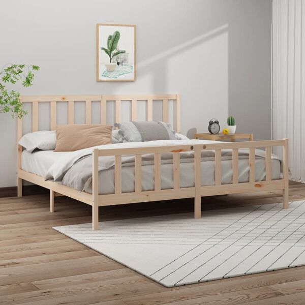 vidaXL Estructura de cama sin colchón madera maciza de pino 180x200 cm