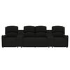 vidaXL Sillón de masaje reclinable 4 plazas con portavasos tela negro