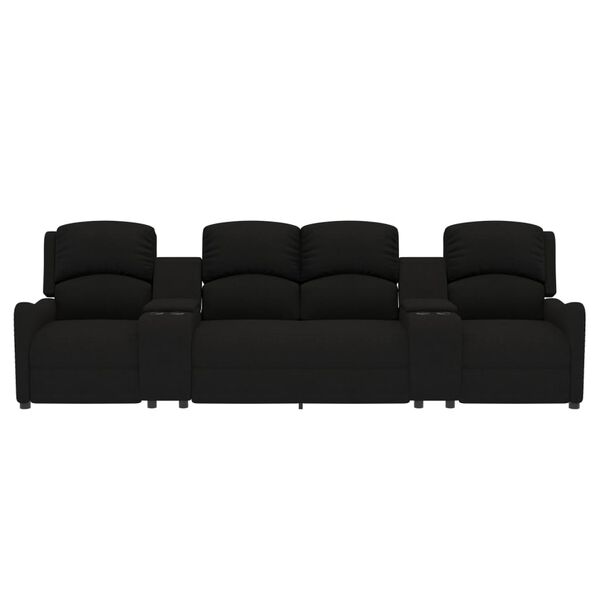 vidaXL Sillón de masaje reclinable 4 plazas con portavasos tela negro