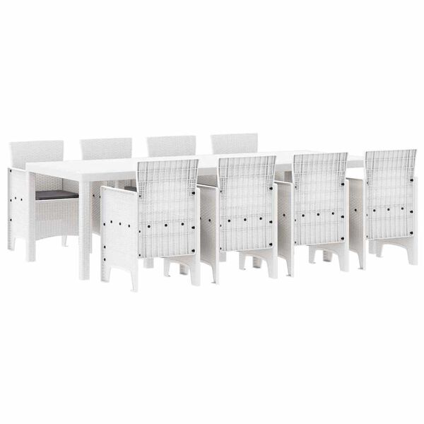 vidaXL Conjunto de Comedor de Jardín 9 pcs Gris Claro Ratan Polt
