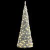 vidaXL &Aacute;rbol de Navidad artificial desplegable con nieve 50 LED 120 cm