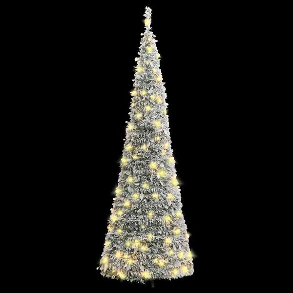 vidaXL &Aacute;rbol de Navidad artificial desplegable con nieve 50 LED 120 cm