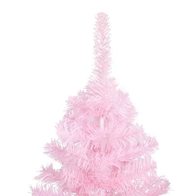 vidaXL Árbol de Navidad preiluminado con luces y soporte rosa 180 cm