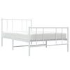 vidaXL Estructura cama sin colchón con estribo metal blanco 75x190 cm