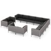 vidaXL Sof&aacute;s de jard&iacute;n 12 pzas cojines rat&aacute;n sint&eacute;tico gris oscuro