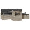 vidaXL Conjunto de sof&aacute; de jard&iacute;n 6 uds. Gris Claro rat&aacute;n sint&eacute;tico