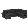vidaXL Set de comedor de jard&iacute;n 7 pzas y cojines rat&aacute;n sint&eacute;tico negro