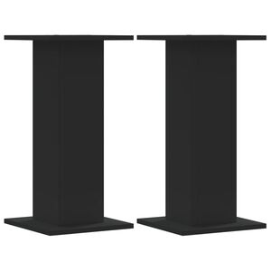vidaXL Soportes de plantas 2 uds madera ingenier&iacute;a negro 30x30x60 cm