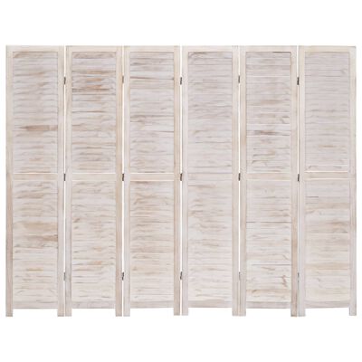 vidaXL Biombo de 6 paneles madera 210x165 cm