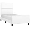 vidaXL Estructura de cama sin colch&oacute;n cuero sint&eacute;tico blanco 90x200 cm