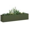 vidaXL Jardinera de acero laminado en fr&iacute;o verde oliva 200x40x40 cm