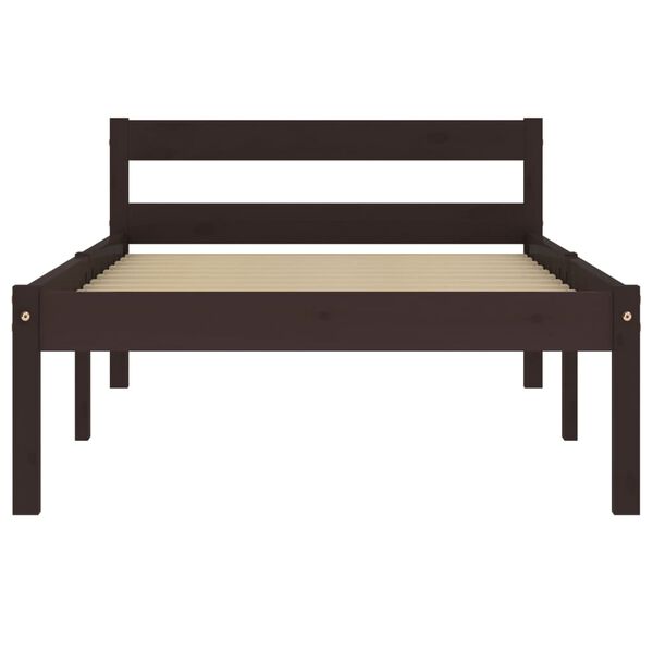 vidaXL Estructura de cama con 2 cajones pino marr&oacute;n oscuro 90x200 cm