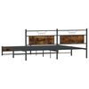 vidaXL Estructura de cama sin colch&oacute;n metal roble ahumado 193x201 cm
