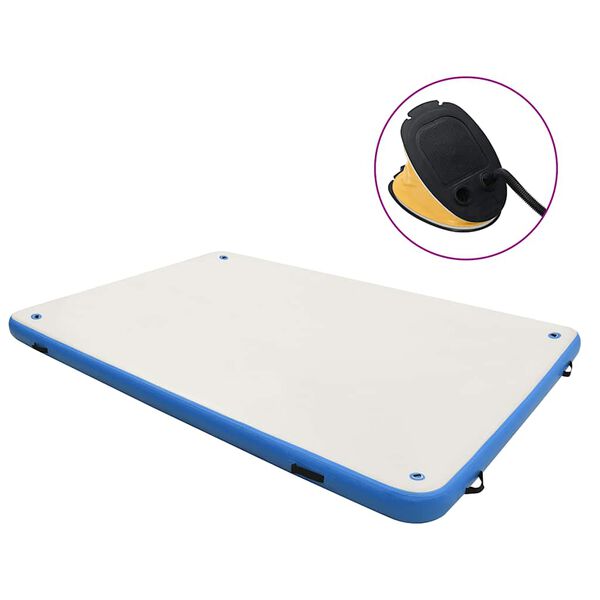 vidaXL Plataforma flotante inflable azul y blanco 300x150x15 cm