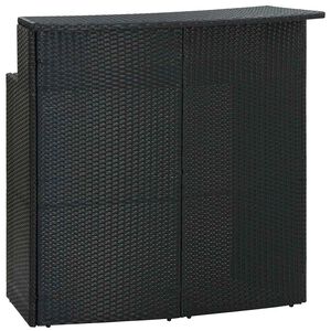 vidaXL Mesa alta de jard&iacute;n rat&aacute;n sint&eacute;tico negro 120x55x110 cm